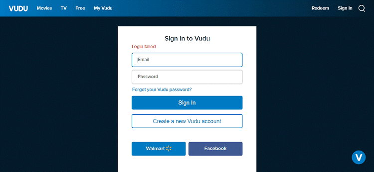 vudu-login-error