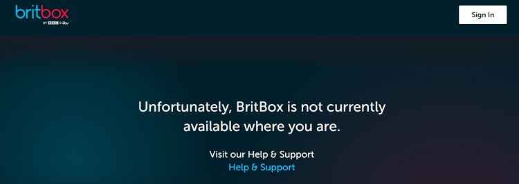 Britbox Error Message