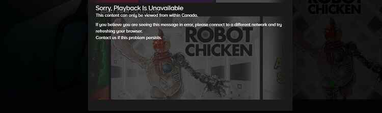 StackTV Error Message