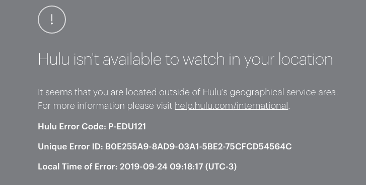 Hulus-Geo-Error-Message