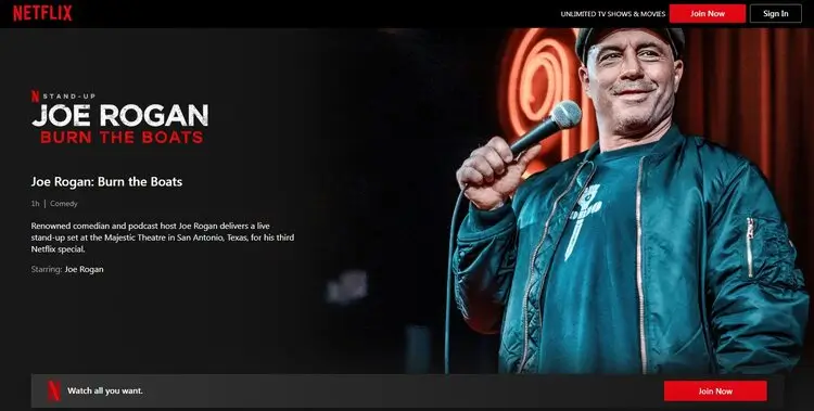 watch-joe-rogan-burn-the-boats-in-canada-netflix