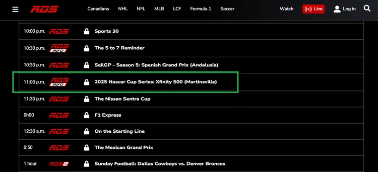 watch-xfinity-500-in-canada-RDS